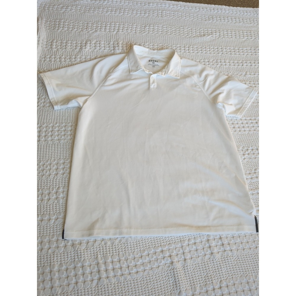 Rhone Delta Pique Polo Shirt White Size Large Golf Tennis Preppy